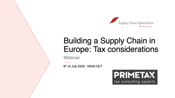 Webinar Tax in Supply Chain